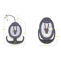 Balansoar si sezlong copii Lionelo Ralf 2 in 1 electric Gri Grafit - 1