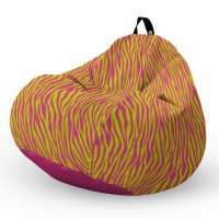 Fotoliu puf Bean Bag tip para L zebra pink - 5