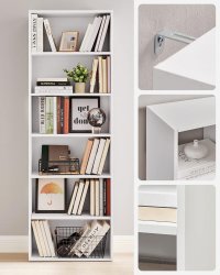 Biblioteca Alb Vasagle 60x24x178.5 cm - 3