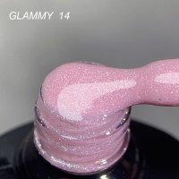 Rubber Base Everin Soo Glammy 14 – Baza Rubber Roz Candy cu Sclipici Holografic, Fara HEMA si TPO, 12ml - 1
