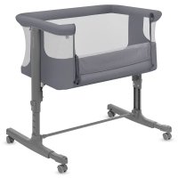 Patut co-sleeper Lionelo Aurora 3 in 1 cu leganare si saltea T25, reglabil pe inaltime, geanta transport, 85x60x66 cm, Granit - 1
