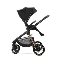 Carucior 2 in 1 pentru copii Lorelli Bianca Black, cadru din aluminiu, suspensii, cos landou individual cu maner de transport, geanta, greutate suportata 22 kg - 4