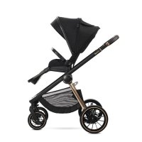 Carucior 2 in 1 pentru copii Lorelli Bianca Black, cadru din aluminiu, suspensii, cos landou individual cu maner de transport, geanta, greutate suportata 22 kg - 5