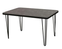 Masa de bucatarie cu aspect de marmura Bety Homs, 70 x 110 cm, negru - 1