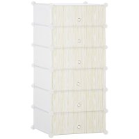 HOMCOM Organizator modular pentru incaltaminte, 6 cuburi din PP si ABS, alb, 45 x 35 x 17 cm - 1