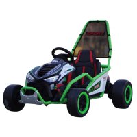 Go-Kart electric cu functie DRIFT, recomandat 4-8 ani, 300W, 24V 10Ah, scaun tapitat, verde - 1
