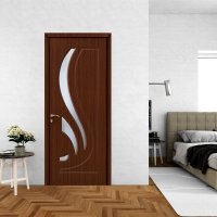 Usa de interior Style 154 din lemn cu geam Teak, dimensiuni 2000/700 mm - 1