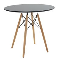 Set de 5 buc masa si scaune Julita nuanta negru-natural 80x80x73 cm - 2