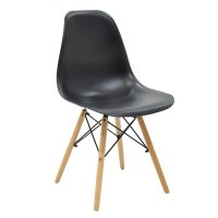 Set de 5 buc masa si scaune Julita nuanta negru-natural 80x80x73 cm - 3
