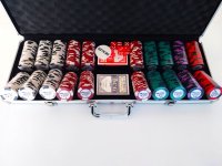 Set poker cu 500 chips-uri clay 14g model WPT si servieta din aluminiu - 1