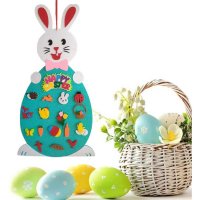 Iepuras din fetru cu 19 decoratiuni 95x47 cm Bambinice BN049 - 1