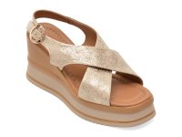 Sandale GOLD DEER aurii, 22087, din piele naturala - 1