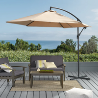 Umbrela de Soare Suspendata Rotunda 3m x 2.5m x 2.3m cu Suport Inclus pentru Gradina si Terasa - 1