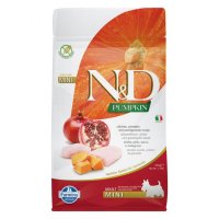 N&D Pumpkin Adult Mini, XS-S, Pui și Rodie, hrană uscată fără cereale câini, 800g - 2