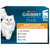 GOURMET Perle Curcan, Rață, Miel, Ton, plic hrană umedă pisici, (în sos), bax, 85g x 12buc - 7
