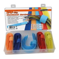 Set cureluse cu sistem de prindere velcro pentru organizare cabluri Mannesmann 42610, 50 piese - 1