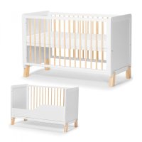 Patut pentru copii Kinderkraft Nico 120x60 cm din lemn, transformabil, somiera reglabila - 1