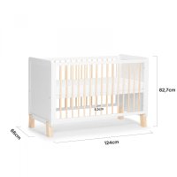 Patut pentru copii Kinderkraft Nico 120x60 cm din lemn, transformabil, somiera reglabila - 7