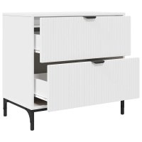 Noptiera alba cu 2 sertare, lemn compozit, 63.5 x 36 x 61 cm - 6