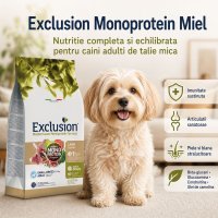 EXCLUSION Mediterraneo Miel si Orez pentru Câini Mici, Hrană Monoproteică 2kg - 3
