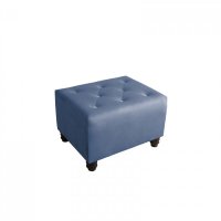 Taburet CHESTERFIELD cu Arcuri, Albastru, Dimensiuni 57x45x40 cm - 1