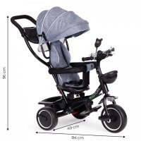 Tricicleta pentru copii Ecotoys JM-066-9 Gri cu sezut rotativ, de la 12 luni roti din spuma Eva, suport picioare, parasolar ajustabil si detasabil - 7