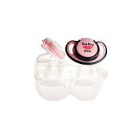 Set 2 suzete ortodontice din silicon si cutie sterilizare Minut Baby 6+ roz - 3