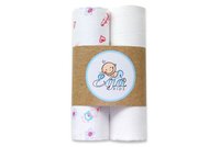 Set 2 scutece pentru bebelusi EgaKids, reutilizabile, cu fibra de bambus, dimensiune 70 x 80 cm, model Flowers - 1