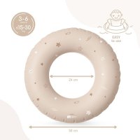 Colac gonflabil de inot Sipo Beige, 50 cm, pentru copii 3-6 ani, 15-30 kg - 2