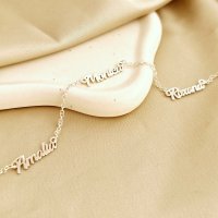 Colier Personalizat Conexiune - 3 Nume din Argint 925 - 1