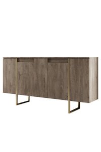 Comoda LUXE din nuc si auriu, dimensiuni 160x35x80 cm - 1