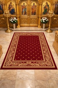 Covor Bisericesc Lotos Roșu 100x200 cm - Delta 15033 - 1