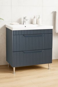 Set Baza front MDF si Lavoar seria 733, cu sertare, 80 cm, antracit - 1