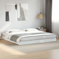 Cadru de pat alb din lemn prelucrat 180x200 cm - 3
