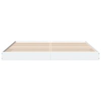 Cadru de pat alb din lemn prelucrat 180x200 cm - 4