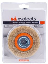 Perie de Sarma Circulara pentru Polizor de Banc 150x32 mm, Evotools 612019 - 2