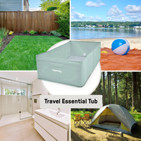 Cadita pliabila pentru calatorii Ingenuity Tuckaway Travel Tub Sage - 6