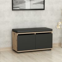 Banca cu dulap pantofi Drago Nuc 80x42x35 cm - 1