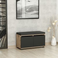Banca cu dulap pantofi Drago Nuc 80x42x35 cm - 2