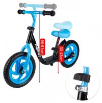 Bicicleta de echilibru Malplay blackblue pentru copii, cadru din otel, roti de 12 inch, cu saua si ghidon reglabil - 3