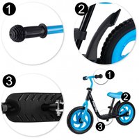 Bicicleta de echilibru Malplay blackblue pentru copii, cadru din otel, roti de 12 inch, cu saua si ghidon reglabil - 4