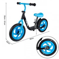 Bicicleta de echilibru Malplay blackblue pentru copii, cadru din otel, roti de 12 inch, cu saua si ghidon reglabil - 8