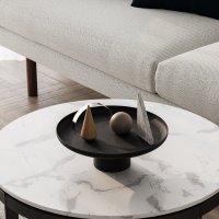 Set 3 platouri decorative metalice GED-007 Negru 25.5x25.5x9 cm - 2