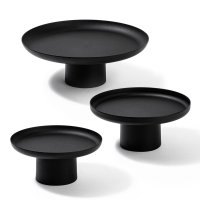 Set 3 platouri decorative metalice GED-007 Negru 25.5x25.5x9 cm - 5