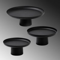 Set 3 platouri decorative metalice GED-007 Negru 25.5x25.5x9 cm - 6