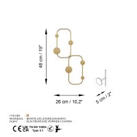 Cârlig de perete Wallxpert din metal auriu, 26x5x48 cm - 5