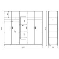 Dulap dormitor cu oglinda Luna Pako World Sonoma 220x52x200 cm - 2