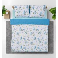 Set lenjerie de pat Heinner HR-DBL132-ELS, 4 piese, Albastru elegant - 1