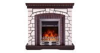Semineu electric Natali & Galileo silver, Art Flame, 1058x1100x300 mm, 2000W - 2