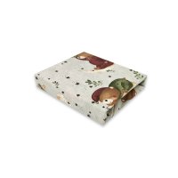 Cearceaf Elastic pentru Patut Co-Sleeper MimiNu, Vera, 89 x 51 cm, Bumbac Oeko Tex Standard 100, Teddy Bear On Moon - 1